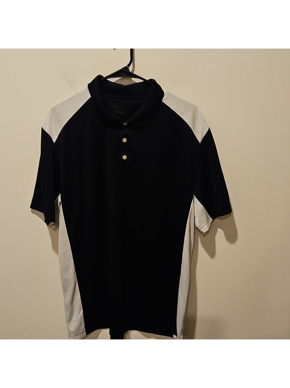 CHAPS 78 STAY-DRY BLUE & WHITE COLLARED GOLF POLO SIZE LARGE